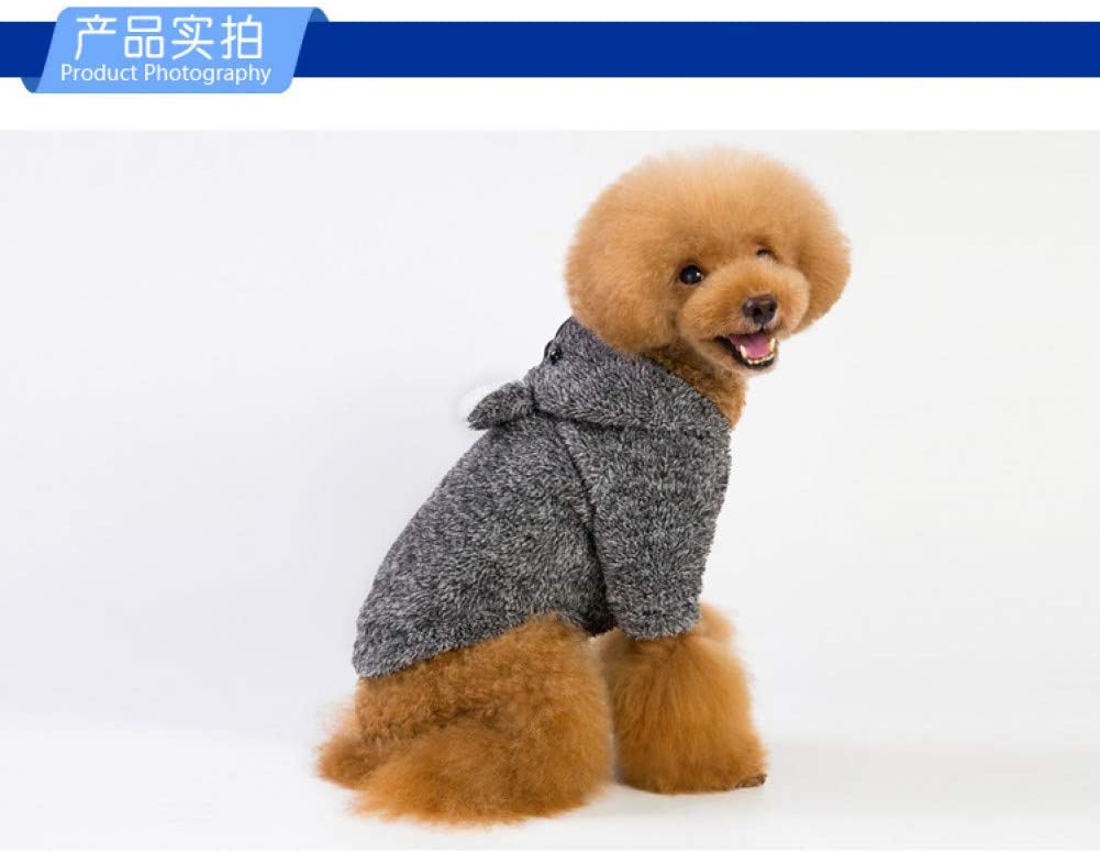  Otoño E Invierno Nueva Ropa para Mascotas Color Sólido Coral Terciopelo Engrosamiento Perezoso Oso Lucha contra La Ley Inglés Ropa para Perros 