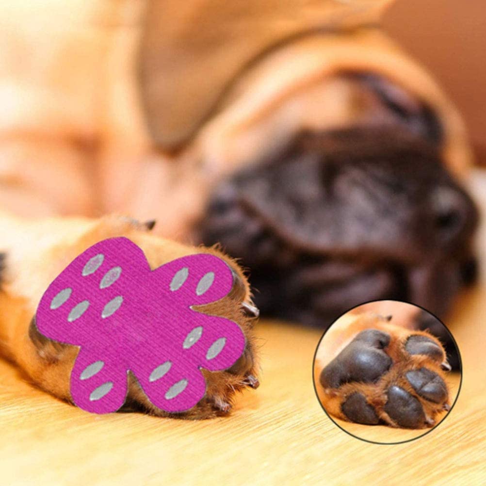  Ourine Dog Paw Protection - Almohadillas de tracción Antideslizantes con agarres, Zapatos para Perros Desechables autoadhesivos para Piso de Madera Dura Ropa Interior 