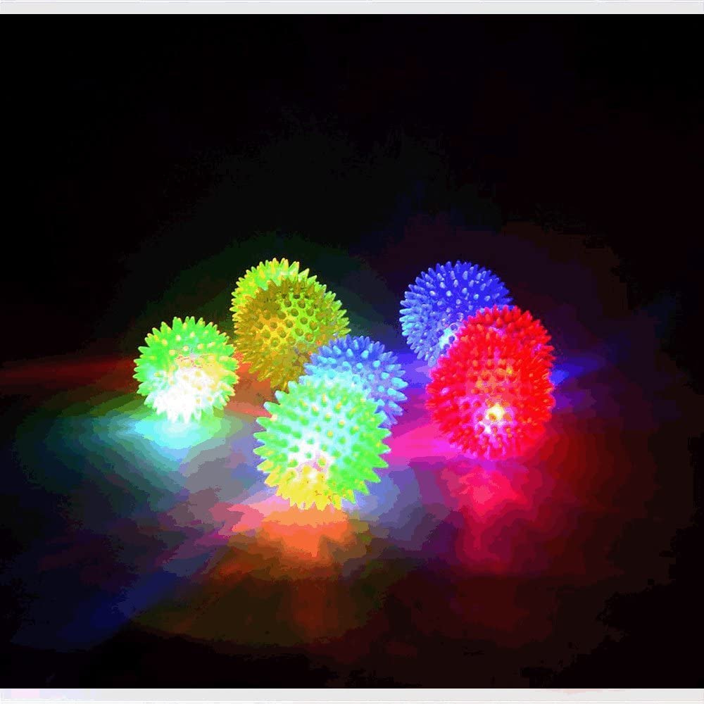  Pack de 6 bolas luminosas elásticas, con Sonido, para Perro, 6,35 cm 