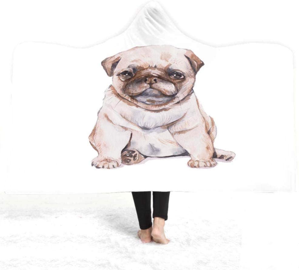  PANDAWDD Mantas para Cama Divertido Perro Mascota Lindo Franela Suave Manta con Forro De Sherpa, Manta para Tirar, Ropa De Cama De Microfibra, 150X200 Cm 