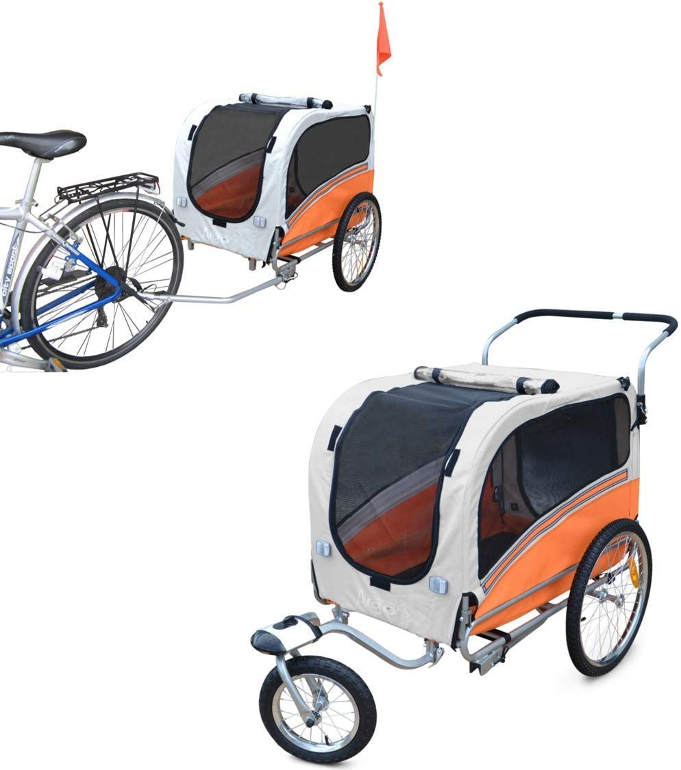  Papilioshop Argo Remolque Bici y Silla de Paseo para Perro Mascota (Anaranjado L) 