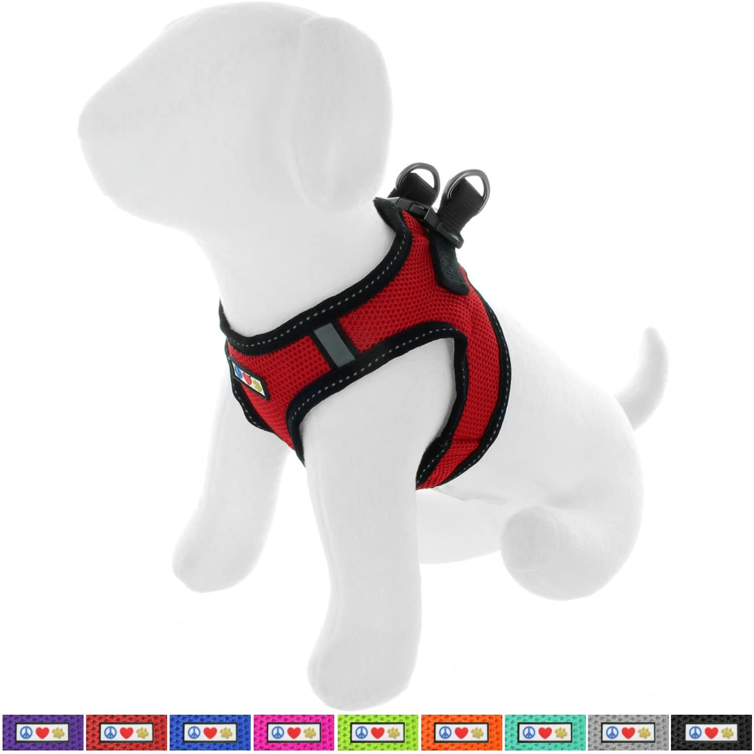  Pawtitas Arnes de Tela Antitirones Perro y Cachorros, Chaleco Acolchado para Mayor Comodidad, diseño Resistente, Ajustable y Transpirable Extra Pequeño Rojo 