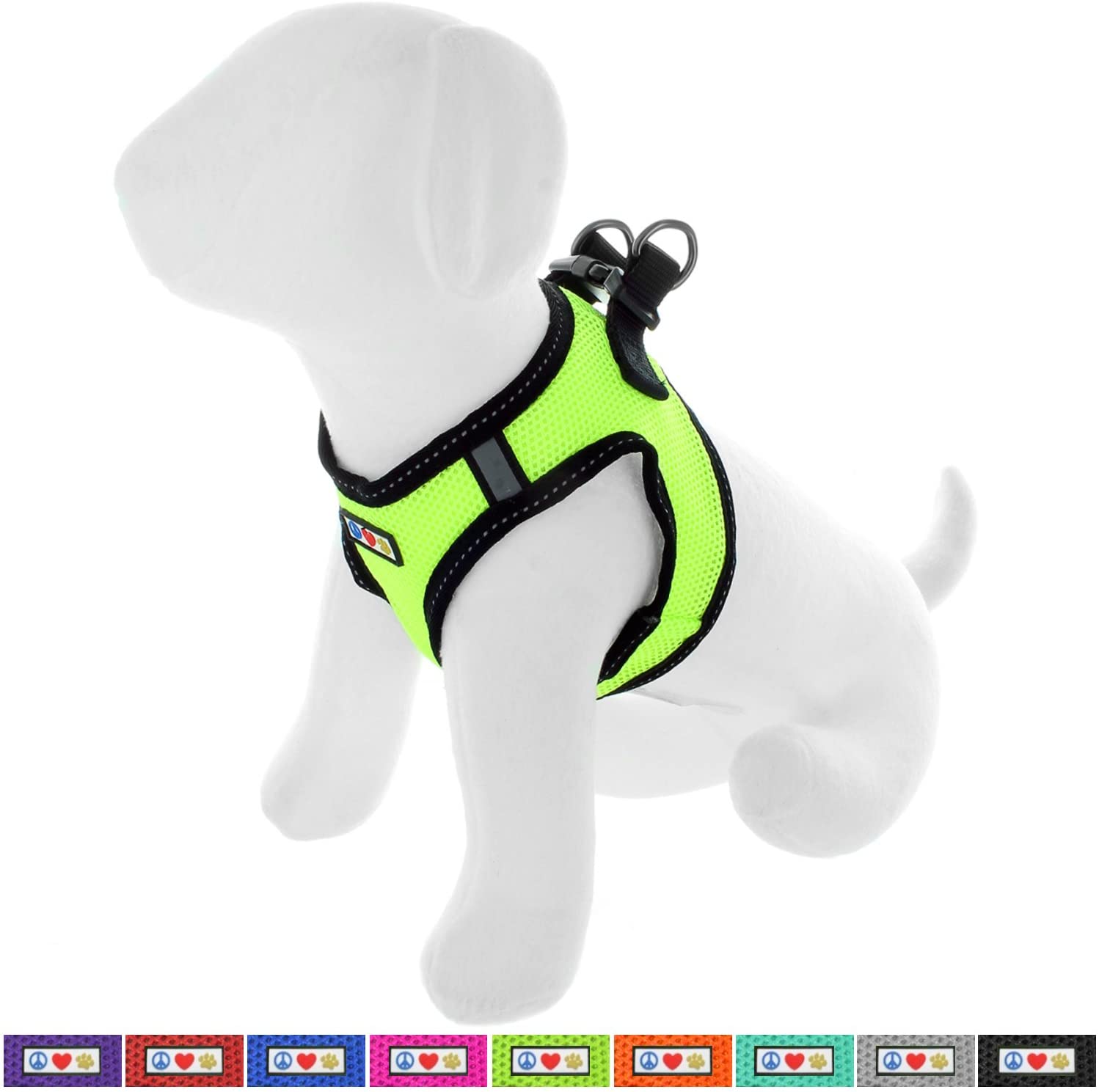  Pawtitas Arnes de Tela Antitirones Perro y Cachorros, Chaleco Acolchado para Mayor Comodidad, diseño Resistente, Ajustable y Transpirable Mediano Verde 