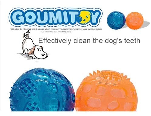  PEISHI Juguetes para Mascotas YJ Mascotas Sondeo Juguete elástico de la Bola Golden Retriever Molar Bite Diente Resistente Juguete, tamaño: 8 * 8 cm, Color al Azar de Entrega Agradable 