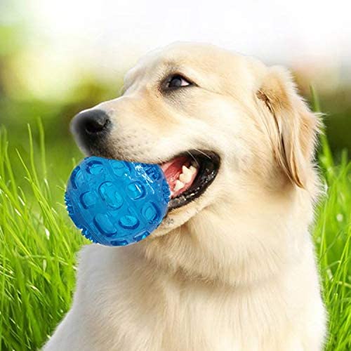  PEISHI Juguetes para Mascotas YJ Mascotas Sondeo Juguete elástico de la Bola Golden Retriever Molar Bite Diente Resistente Juguete, tamaño: 8 * 8 cm, Color al Azar de Entrega Agradable 