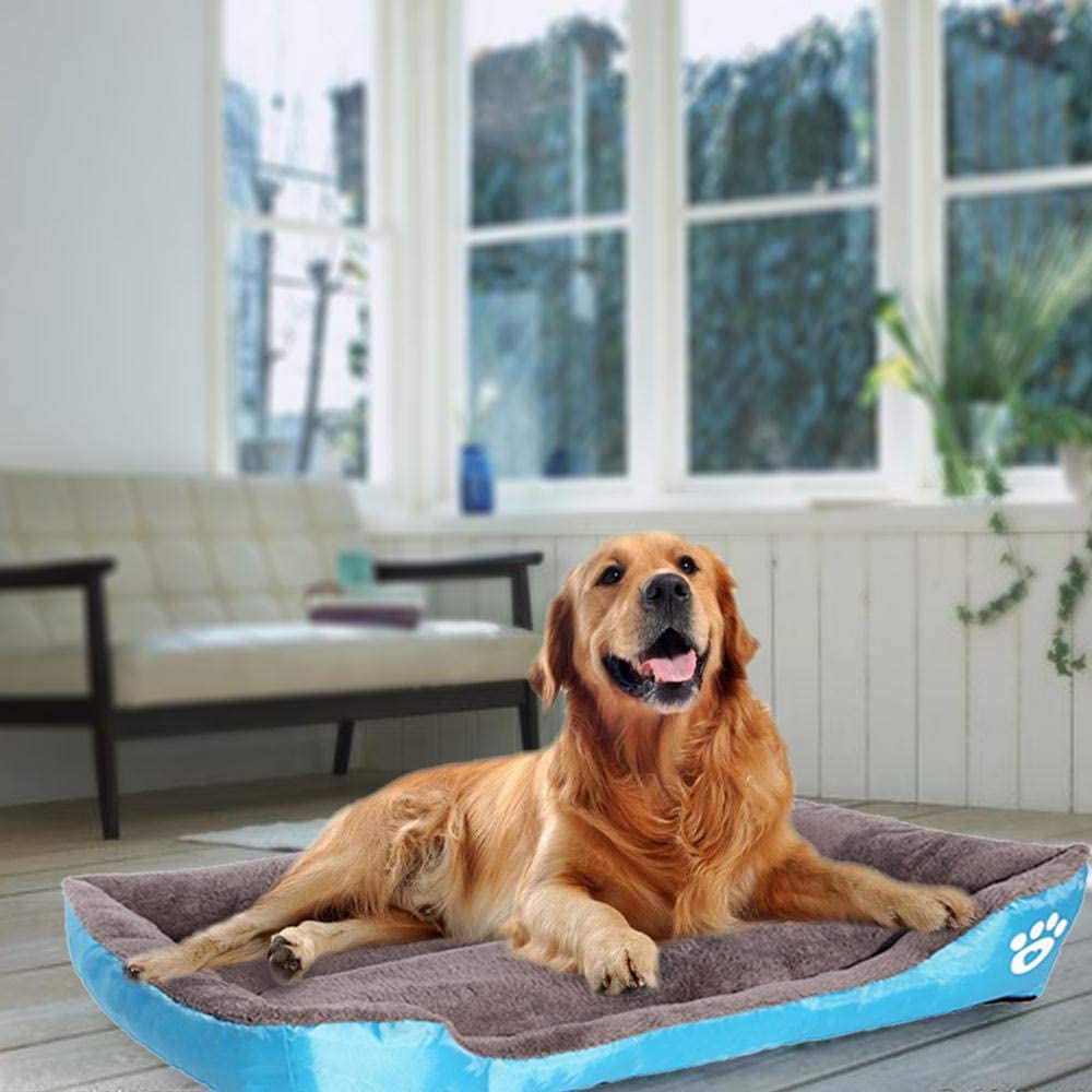  PENVEAT Mascota Cama para Perros Calentador Casa para Perros Nido de Material Suave Cestas para Perros Otoño e Invierno Perrera Caliente para Cachorros de Gato, Azul, XL 