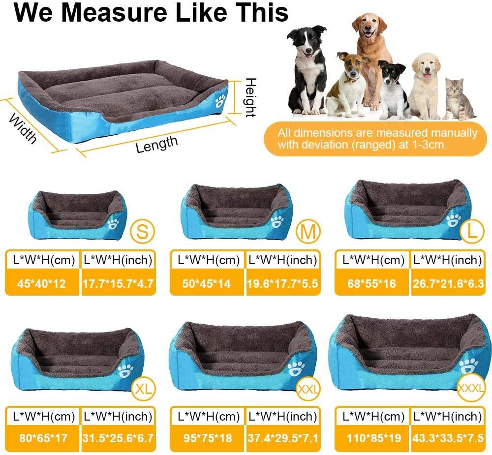  PENVEAT Mascota Cama para Perros Calentador Casa para Perros Nido de Material Suave Cestas para Perros Otoño e Invierno Perrera Caliente para Cachorros de Gato, Azul, XL 