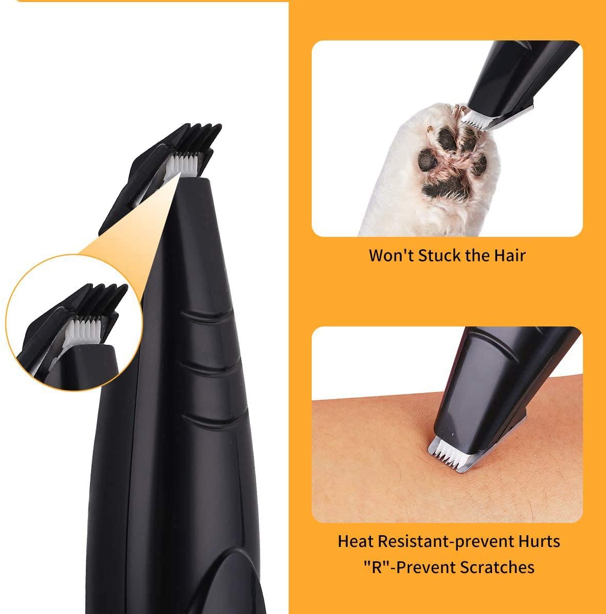  Perro Clipper Kit de Aseo Perros pequeños Gatos inalámbrico USB Recargable de bajo Ruido eléctrico para el Pelo Alrededor de Las Patas Rostro Ojos Orejas Trasero 