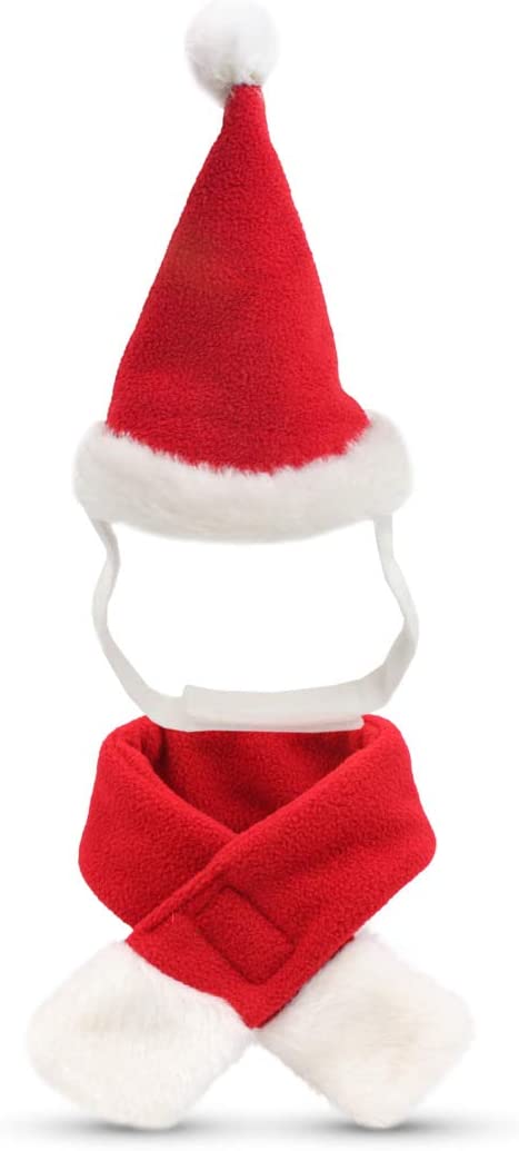  Perro Gato Mascotas Sombrero de Santa – Navidad Disfraz Silenciador Cosplay Disfraces Ropa de Perro Invierno para Cachorros Gatitos pequeños Gatos Perros Mascotas liebens Valor y cálido Rojo y Blanco 