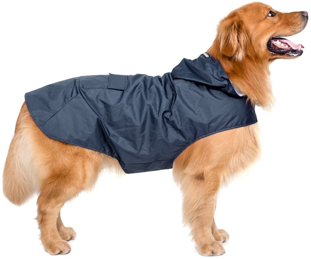  Perro Impermeable, Legendog Impermeable Para Mascotas Impermeable Reflexivo Chaqueta de Perro Bon Capucha para Perros Grandes (3XL-5XL) 