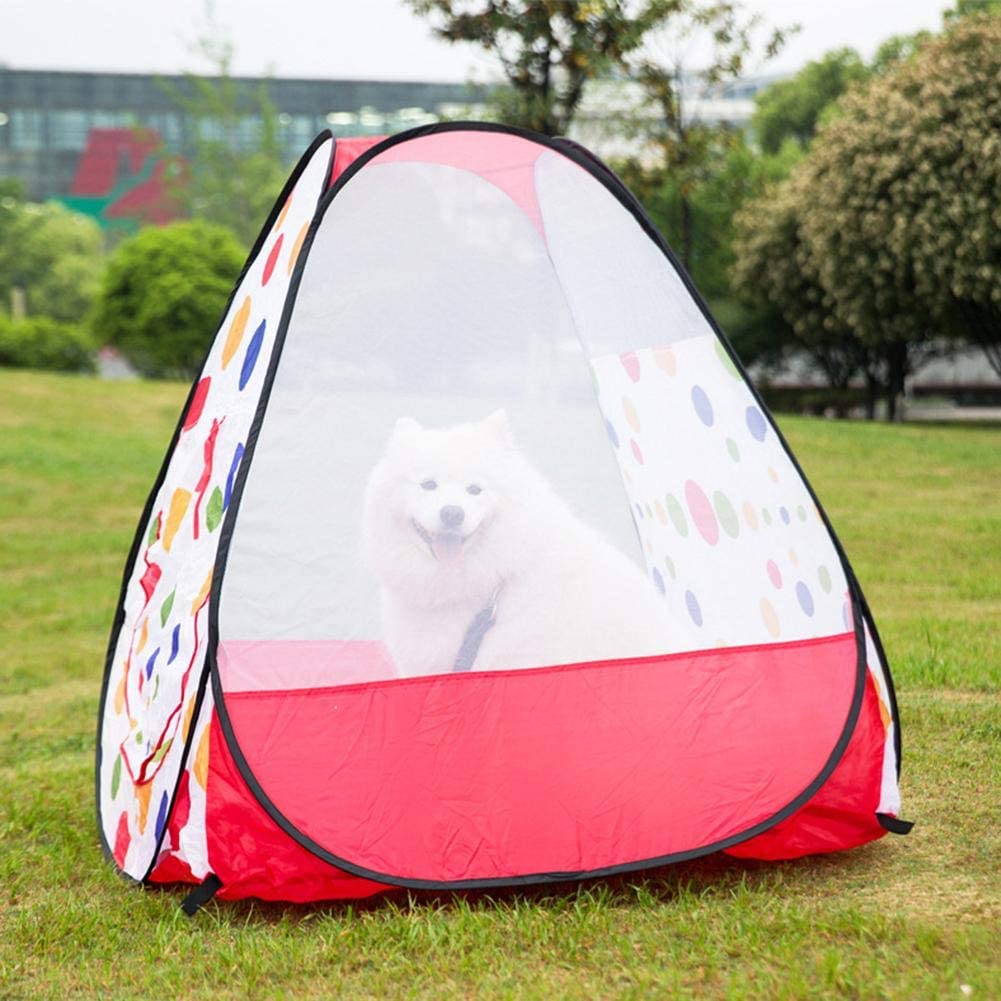  Pet House Plegable Pet Carpa Camping Malla Transpirable Pop-up Pet Car Interior/Exterior Portátil Juego de Viaje Valla Entretenimiento Casa Perro Gato Loro Tortuga Reptil 