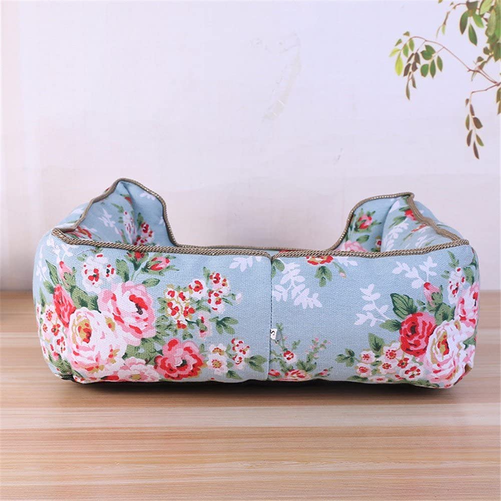  Pet Online Perro sofa cama nido jardín de flores rotas viento confortable cama de mascota, S: 45 * 35 cm 