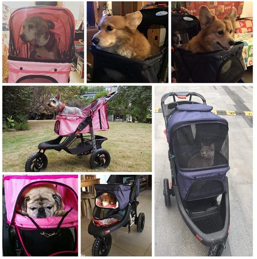  Pet Roadster - Lujoso Carrito para Perros Y Mascotas hasta 32 Kg, Ruedas Grandes, Altura Regulable, Incl. Colchón, Pequeño Y Plegable 