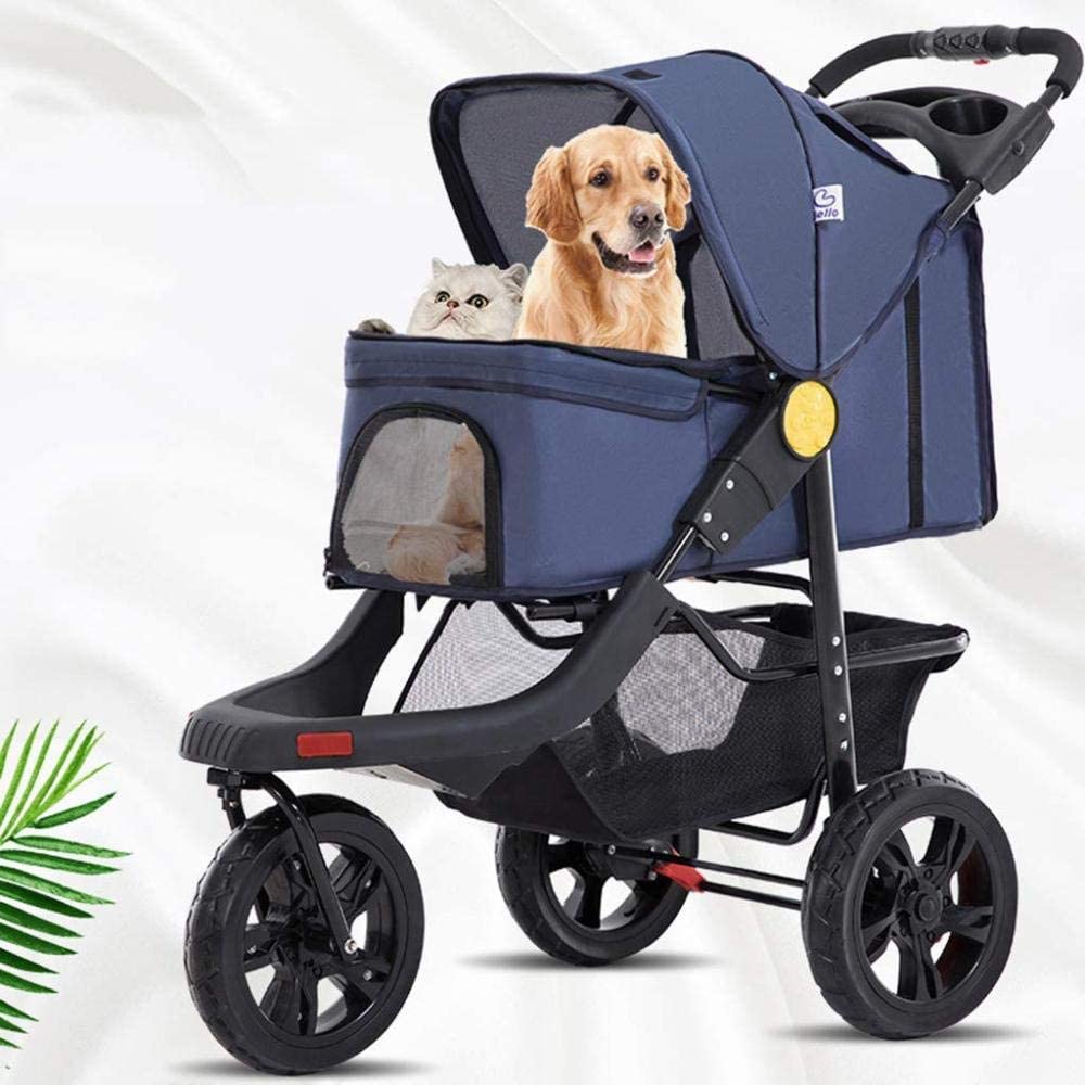  Pet Roadster - Lujoso Carrito para Perros Y Mascotas hasta 32 Kg, Ruedas Grandes, Altura Regulable, Incl. Colchón, Pequeño Y Plegable 