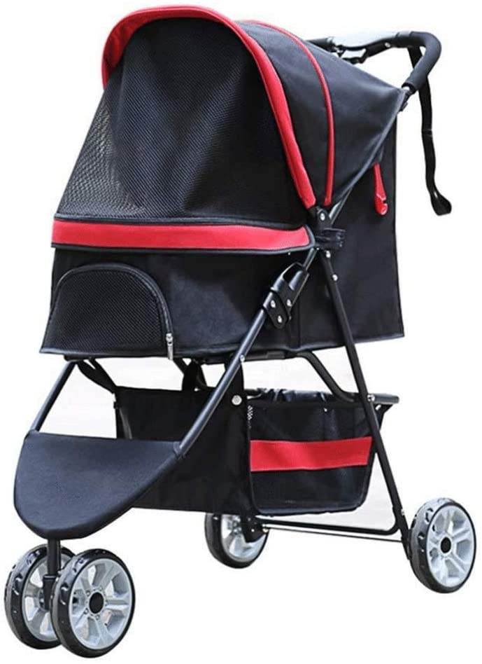  Pet Roadster Lujoso Carrito para Perros Y Mascotas hasta 32 Kg, Ruedas Grandes, Altura Regulable, Incluye Colchón, Pequeño Y Plegable 