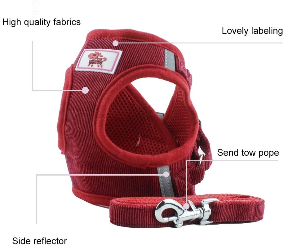  PET SPPTIES Tela de Malla Chaleco para Perros Arnés Suave Ajustable cómodo para Cachorros, Perros Pequeños y Gatos PS042 (XS, Red) 