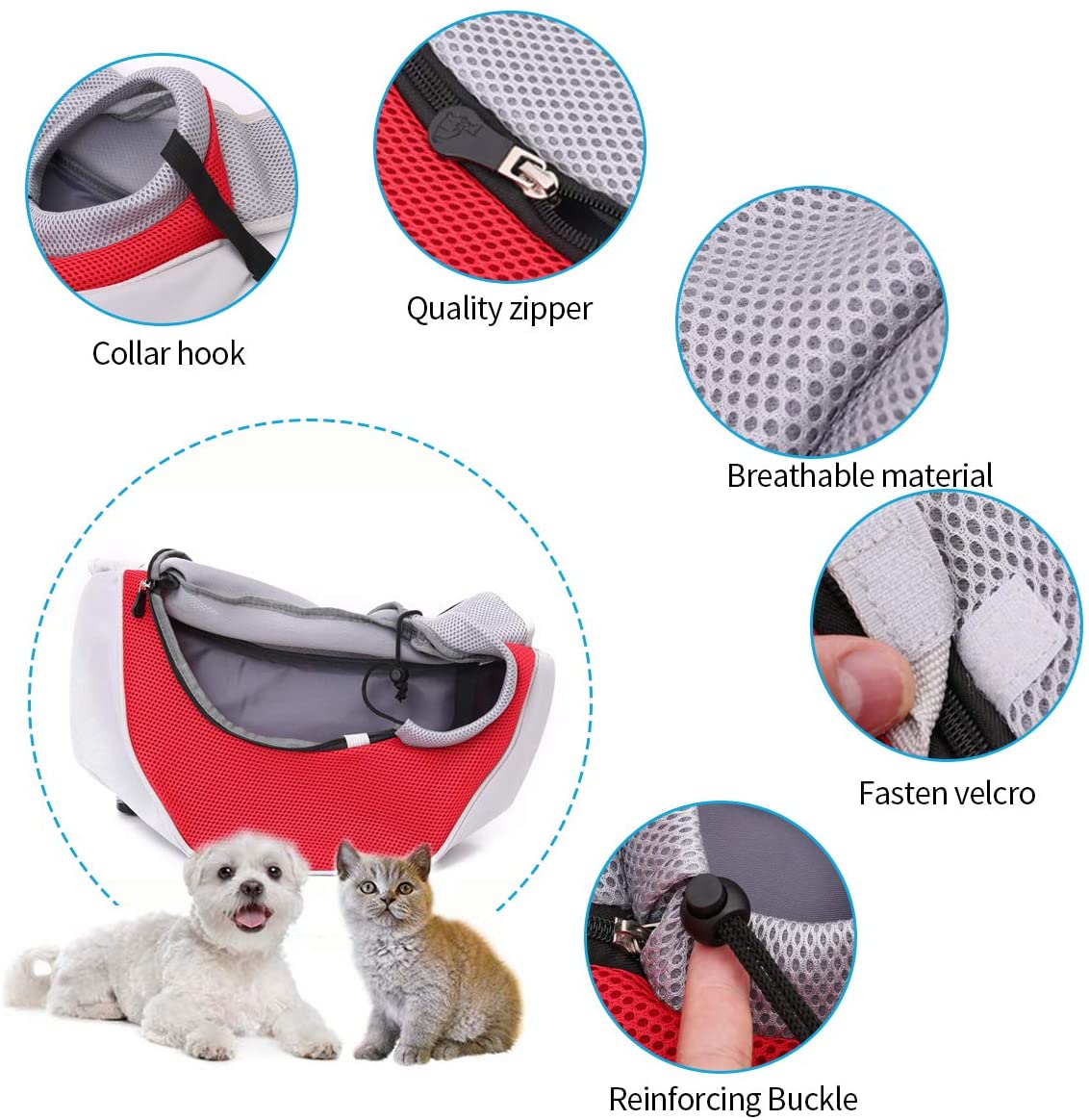  PETCUTE Bolsos para Perros Bolsa Bandolera de Mascota Bolsa de Transporte para Gato transportines para Perros transportin de Viaje para Perro 