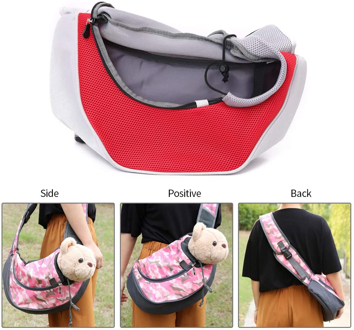  PETCUTE Bolsos para Perros Bolsa Bandolera de Mascota Bolsa de Transporte para Gato transportines para Perros transportin de Viaje para Perro 