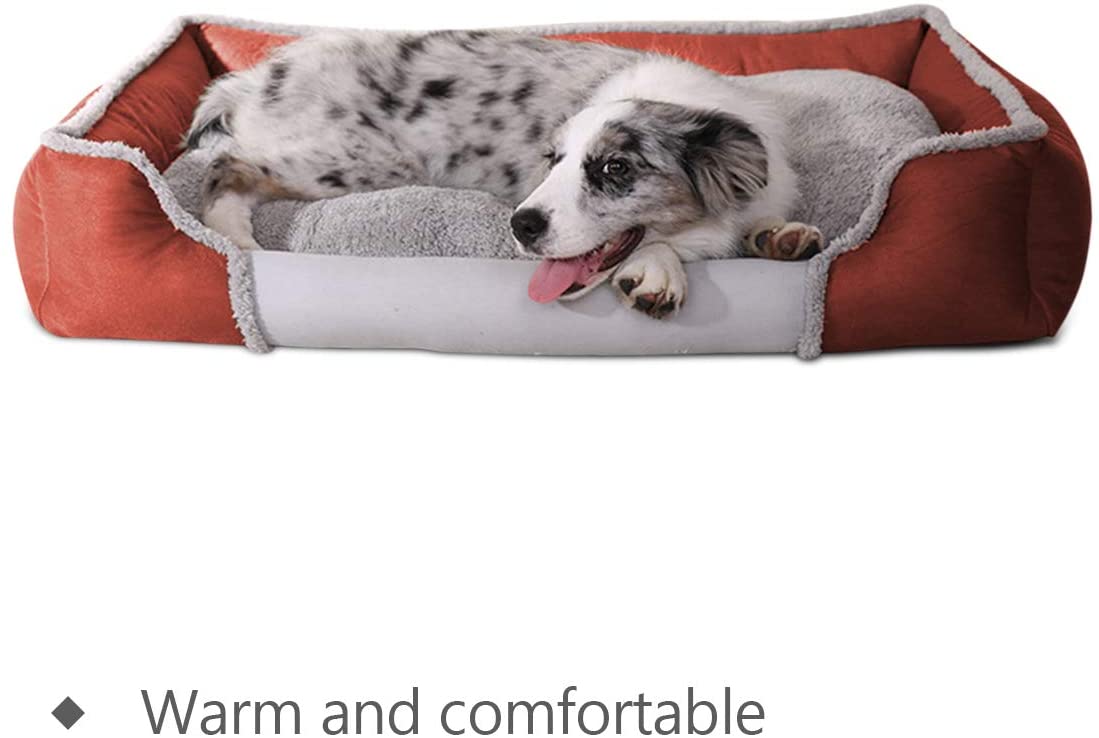  PETCUTE Cama para Perros Grandes Camas Perros Verano Lavable Calientes Cama para Mascotas con Forro de Felpa Cojín para Perros 