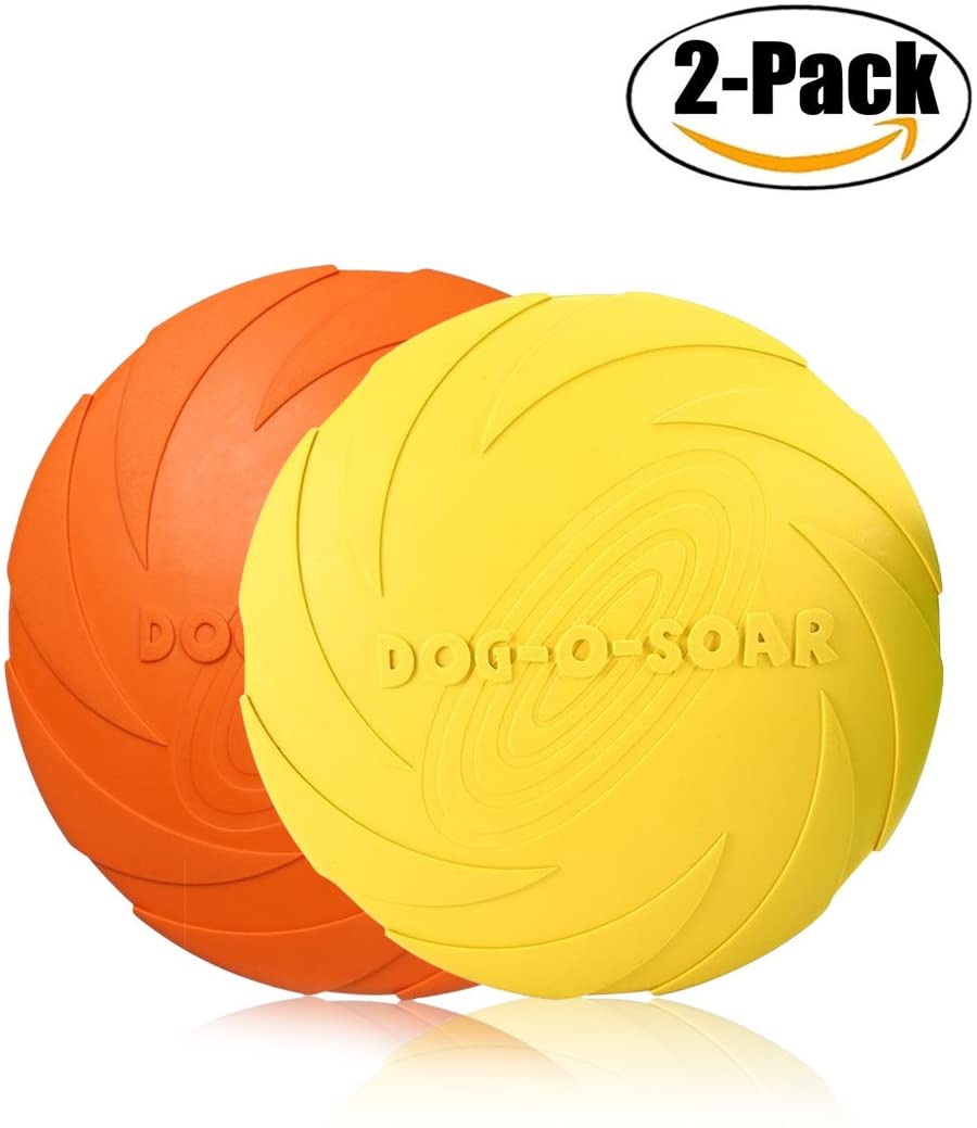  PETCUTE Frisbee Perros Volar Discos Juguete para Perros interactivos Frisbee 2 Piezas ø 18 cm 