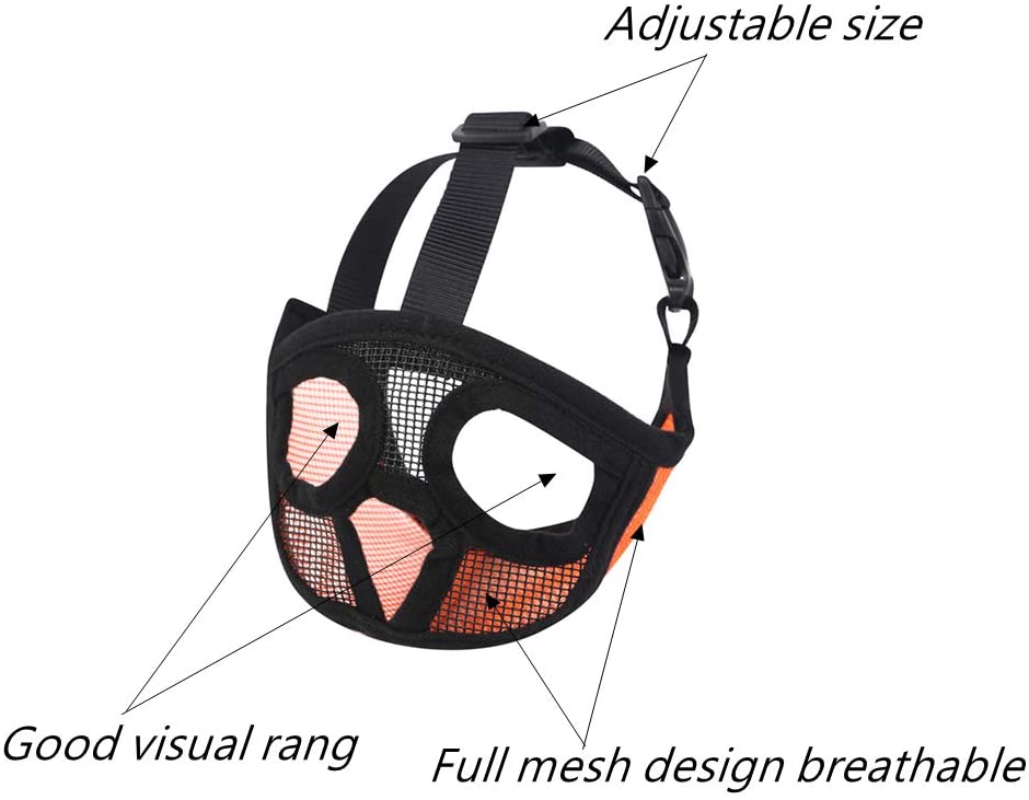  PETEMOO Bozal Corto para Perro con Forma de Bulldog de Malla Transpirable Ajustable para mascarar, Cortar y Entrenar a Perros 