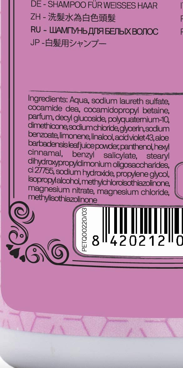  Petuxe Champú Perros y Mascotas Vegano, Pelo Blanco, 200 Milliliter 