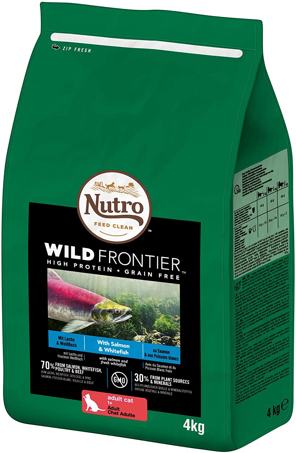  Pienso Gato Adulto Salmón y Pescado Blanco 4kg Wild Frontier Nutro 