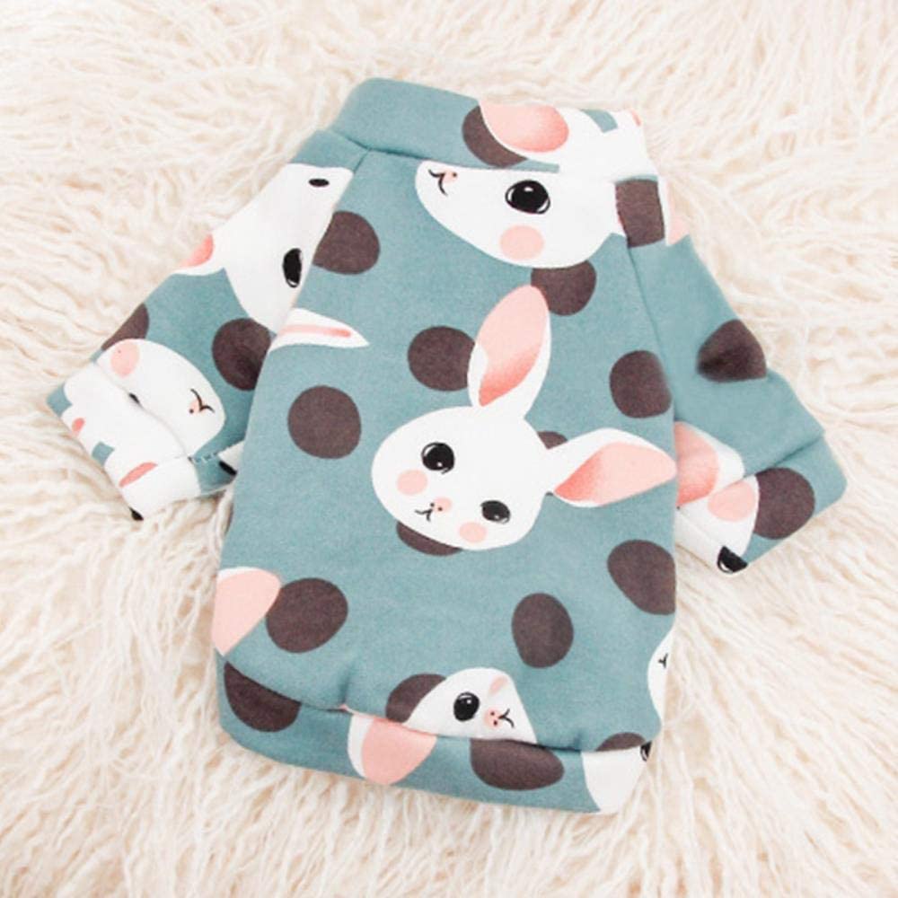  PONNMQ Dulce Ropa para Perros para Perros pequeños Shih Tzu Yorkshire Hoodies Sudadera Soft Puppy Dog Cat Costume Clothing, Blue Rabbit, XS-10 