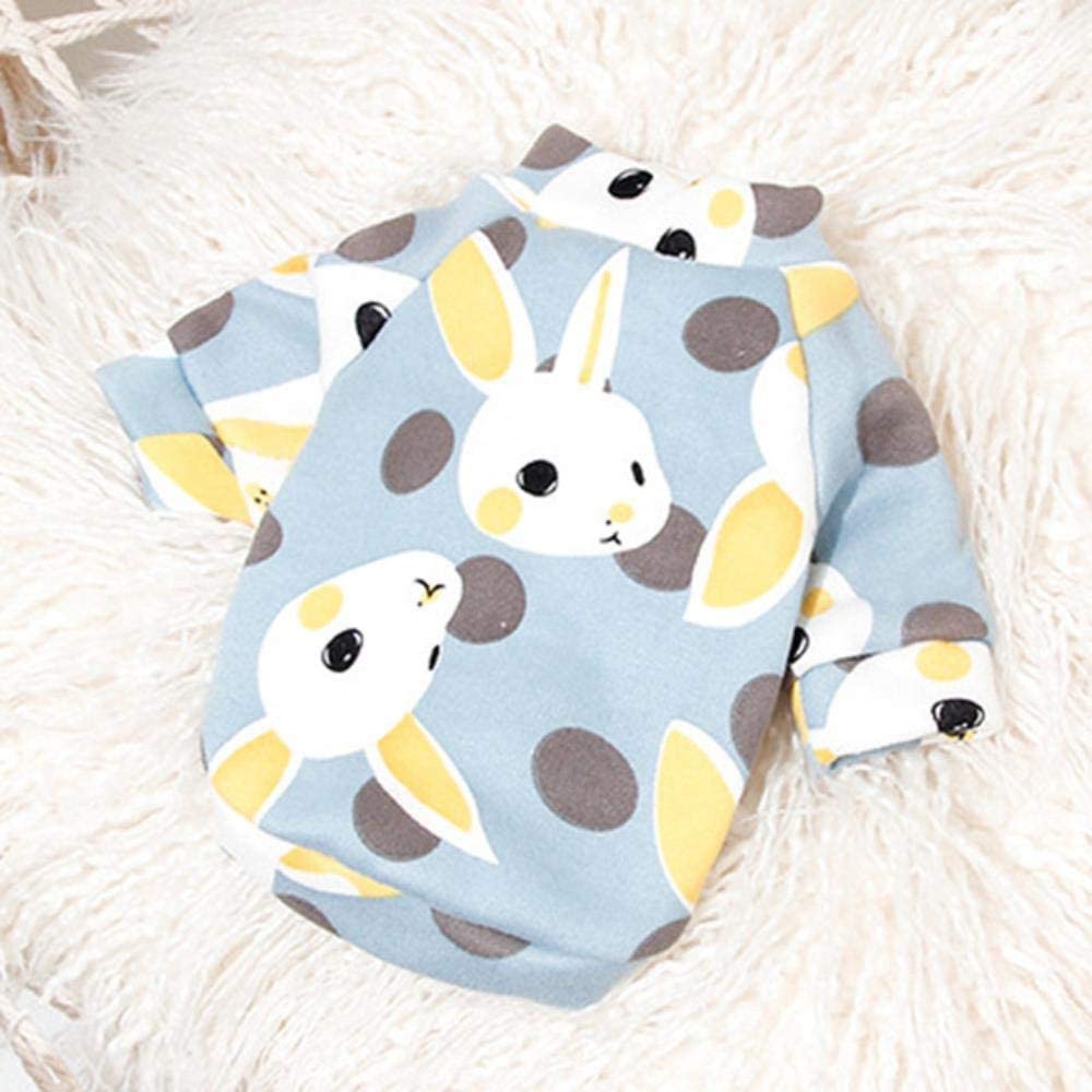  PONNMQ Dulce Ropa para Perros para Perros pequeños Shih Tzu Yorkshire Hoodies Sudadera Soft Puppy Dog Cat Costume Clothing, Blue Rabbit, XS-10 