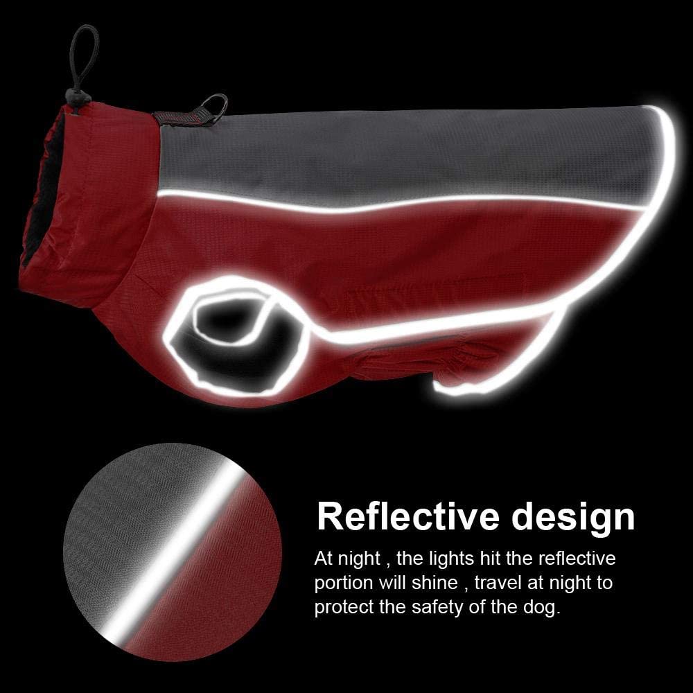  PONNMQ Ropa Abrigada para Perros Chaqueta para Mascotas Ropa Impermeable para Mascotas de Invierno para Perros Grandes Abrigo Reflectante para Ropa de Mascotas para Bulldog francés, Negro, M 