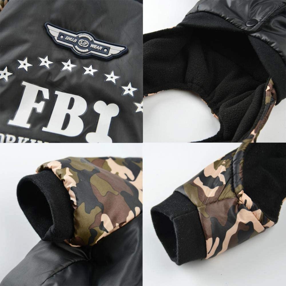  PONNMQ Ropa para Mascotas de Invierno para Perros Camuflaje Cachorro Chaqueta para Mascotas Chaqueta de Lana cálida Monos para Perros Ropa de Bulldog francés Chihuahua En General, Camuflaje, XXL 