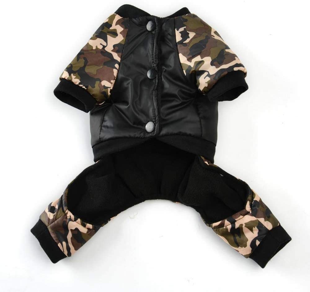  PONNMQ Ropa para Mascotas de Invierno para Perros Camuflaje Cachorro Chaqueta para Mascotas Chaqueta de Lana cálida Monos para Perros Ropa de Bulldog francés Chihuahua En General, Camuflaje, XXL 