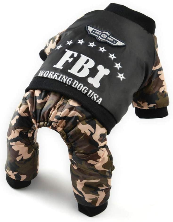  PONNMQ Ropa para Mascotas de Invierno para Perros Camuflaje Cachorro Chaqueta para Mascotas Chaqueta de Lana cálida Monos para Perros Ropa de Bulldog francés Chihuahua En General, Camuflaje, XXL 