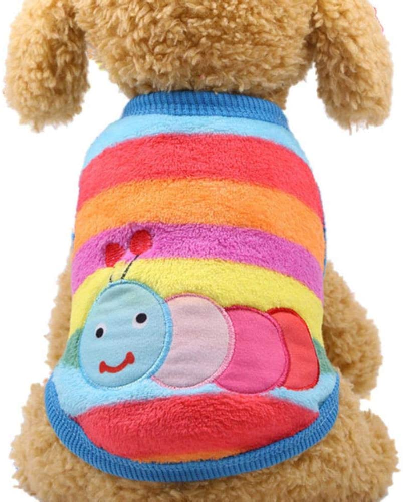  PONNMQ Ropa para Perros pequeños Abrigo para Perros de Invierno cálido Ropa de Lana de algodón Ropa para Cachorros Ropa de Chaleco para Cachorros Bulldog francés Chihuahua XXS-XL, Rainbow, M 