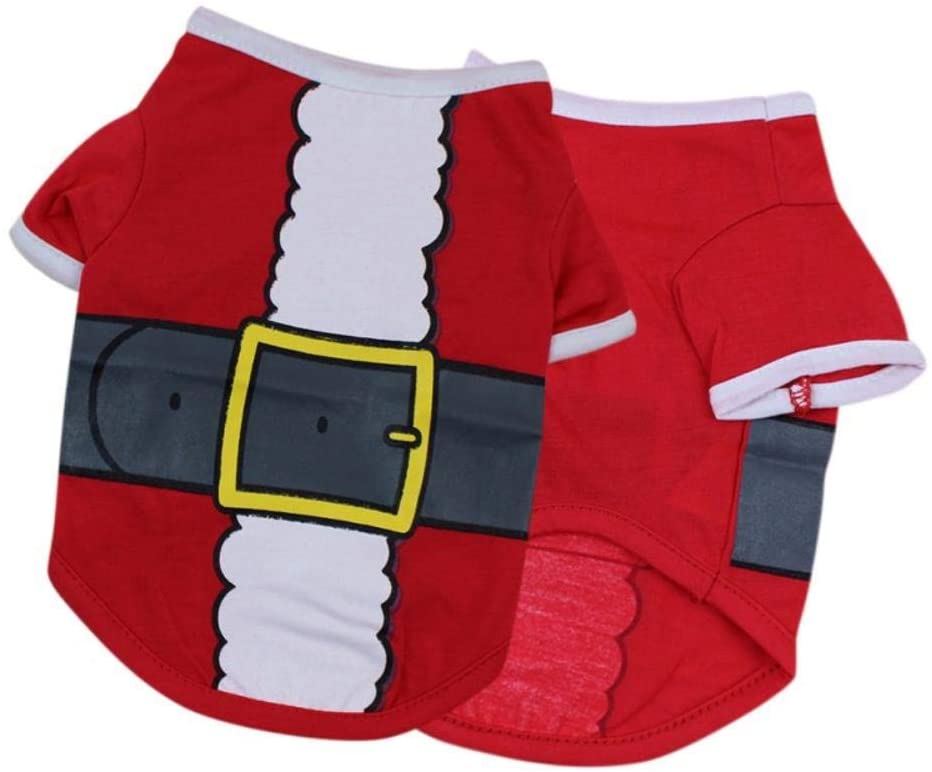  PONNMQ Ropa para Perros y Mascotas Disfraz de Navidad Ropa Linda de Dibujos Animados para Ropa para Perros pequeños Disfraz Vestido Ropa de Navidad para Pug Bulldog francés, D, M 