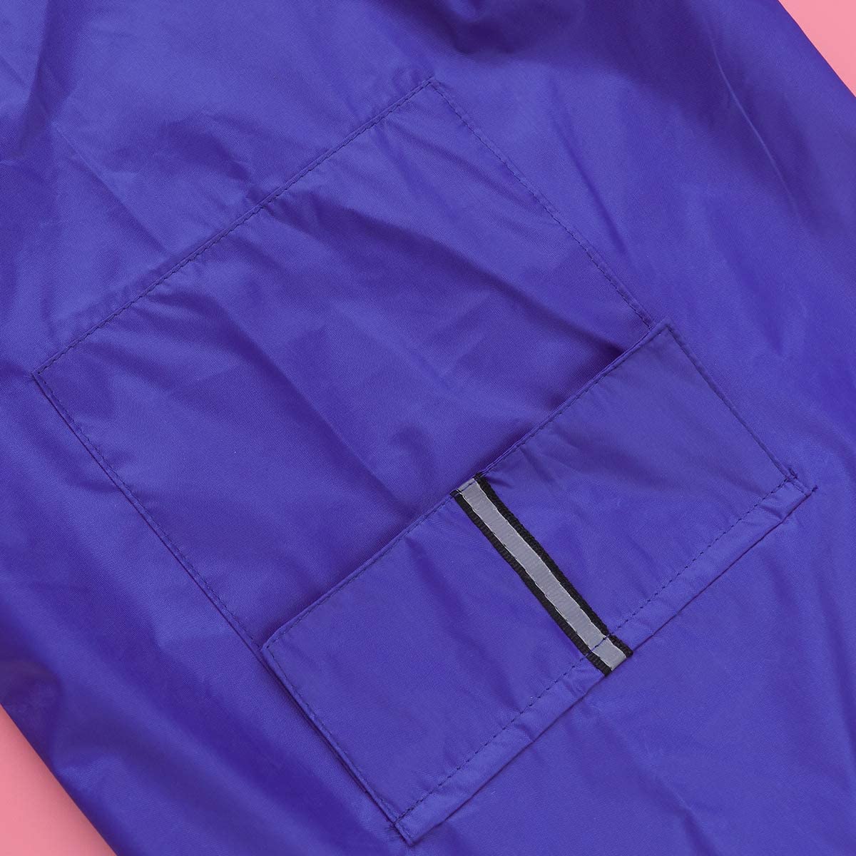  POPETPOP Chubasquero con Capucha para Perros Medianos y Grandes, Sudaderas Impermeable, Agujero para Arnés, Tira Reflectante, Bolsillos (Azul, 5XL) 