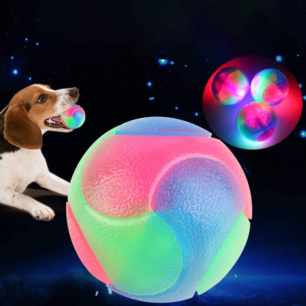  POPETPOP Pelota de Goma para Perros Cachorro Pelotas de Tenis Bolas Luminosas Limpieza de Dientes para Perrito 