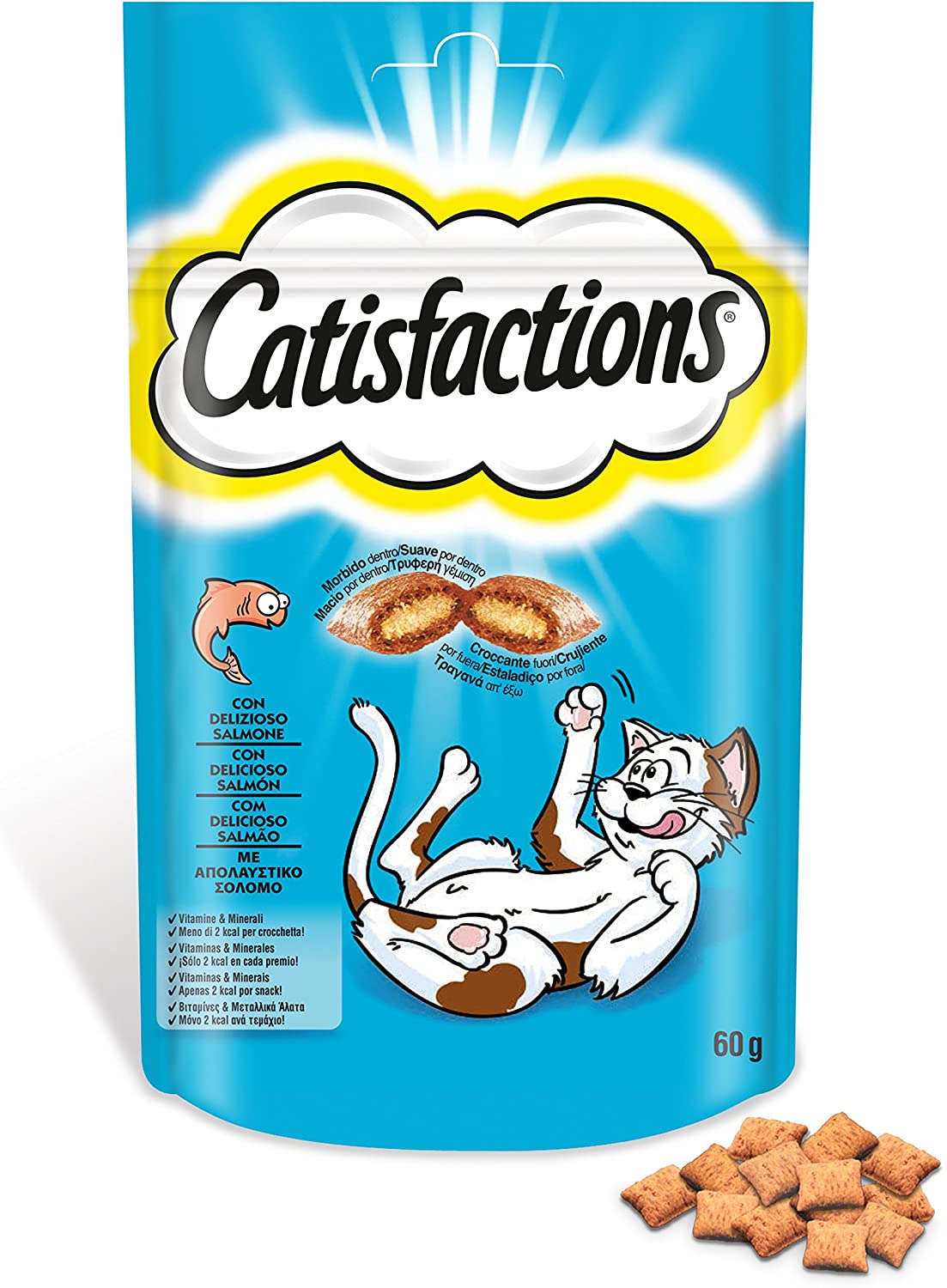  Premios para gatos sabor salmón 60g | [Pack de 6] 