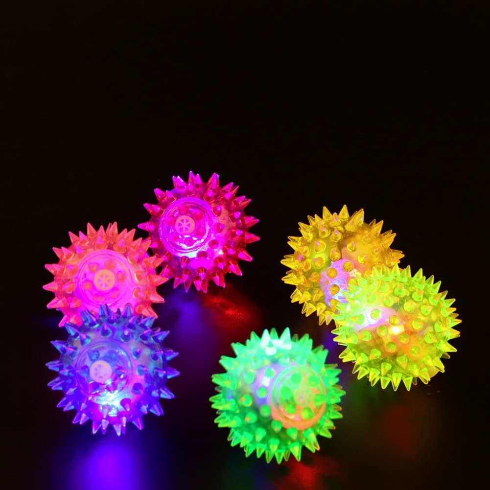  PUAK523 Juguete de Pelota de Masticar para Mascotas, LED Luminoso, elástico, Juguete para Perros y Gatos, Color al Azar, Random, Tamaño Libre 