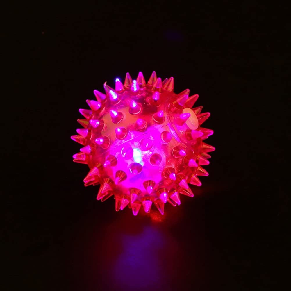  PUAK523 Juguete de Pelota de Masticar para Mascotas, LED Luminoso, elástico, Juguete para Perros y Gatos, Color al Azar, Random, Tamaño Libre 