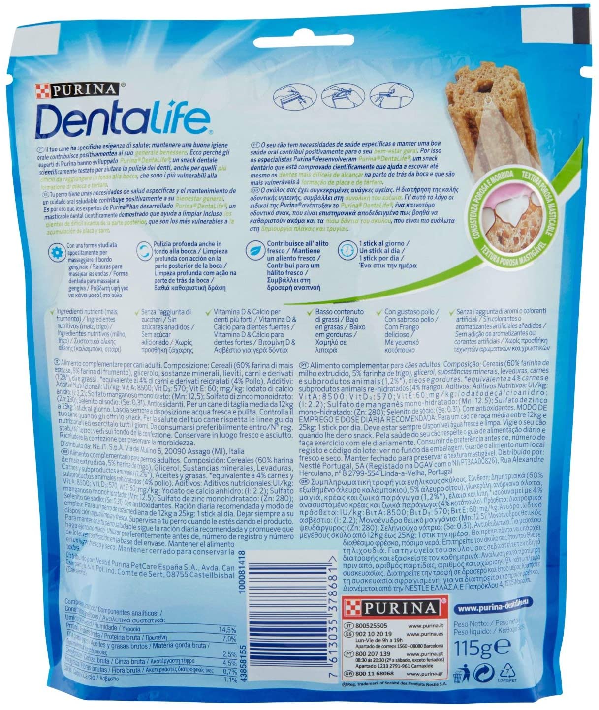  Purina DentaLife para Perros Medianos - 115 gr 