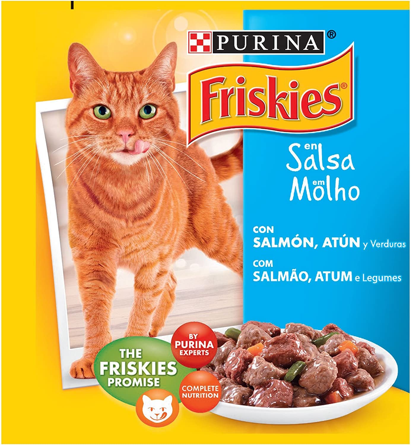  Purina Friskies en Salsa comida para gato Adulto con Salmón y Atún 24 x 400 g 