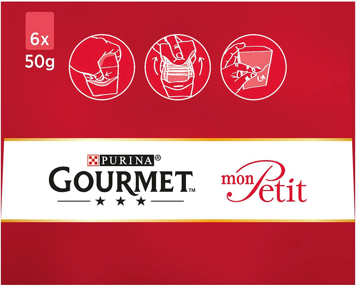  Purina Gourmet Mon Petit conmida para gatos con Pato, Pollo y Pavo 8 x [6 x 50 g] 