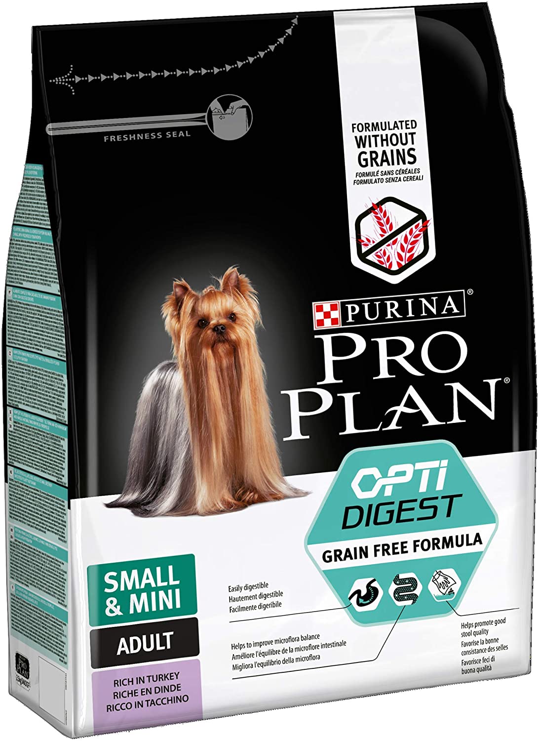  Purina Pro Plan Optidigest Grain Free Comida Seca para Perros Adultos, Pequeños y Mini con Pavo, 2500 g 