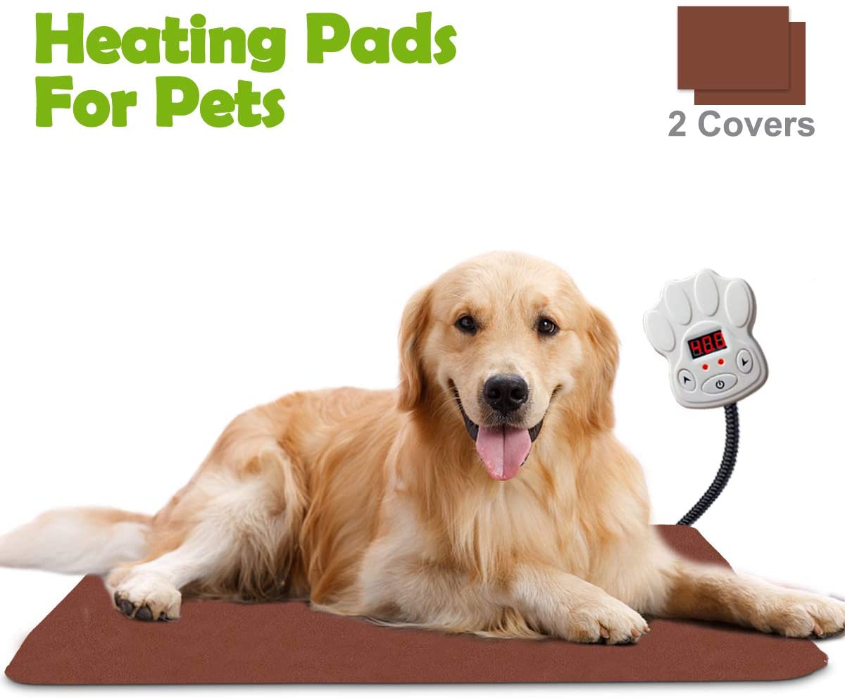  Qomolo Manta Eléctrica para Perros y Gatos, 30W Almohadilla de Calefacción para Mascotas para Cama, Impermeable Constante de Temperatura con 7 Niveles de Temperatura Ajustable con Termostato(65 * 40) 