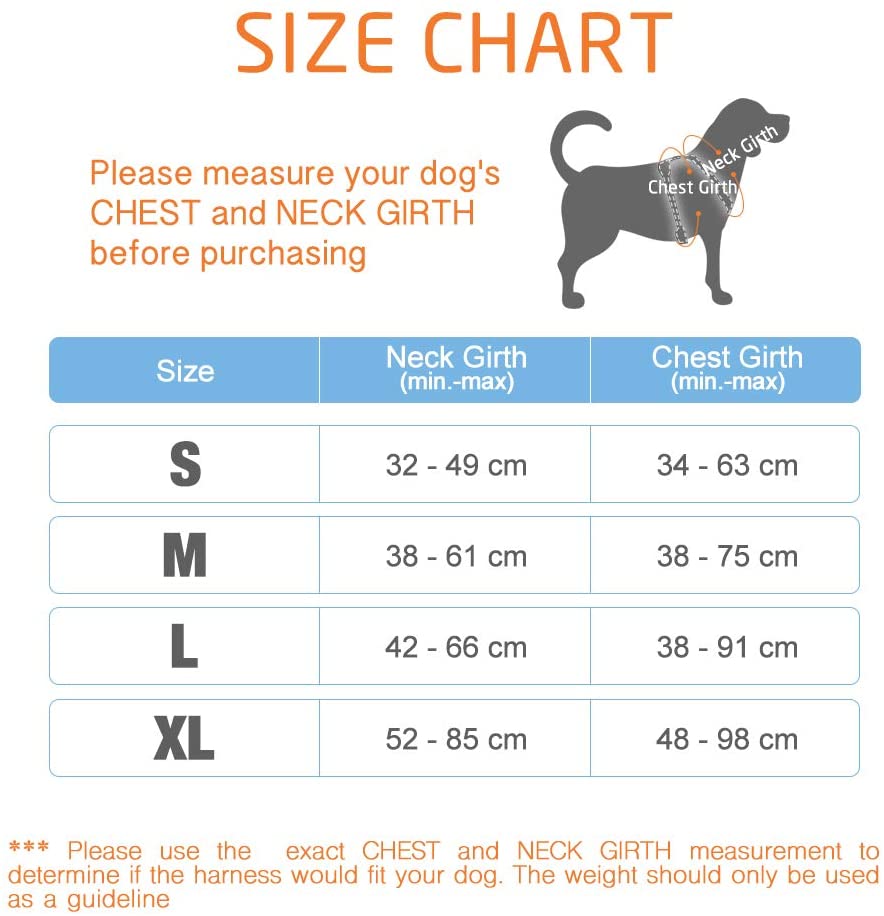  rabbitgoo Arnes Antitirones Perro Ajustable con Lineas Reflectantes Arnés Coche Perro Coche Adiesreamiento Arnes Perro Chaleco Transpirable con Asa Seguridad Easy Walk Extra Grande Naranja 