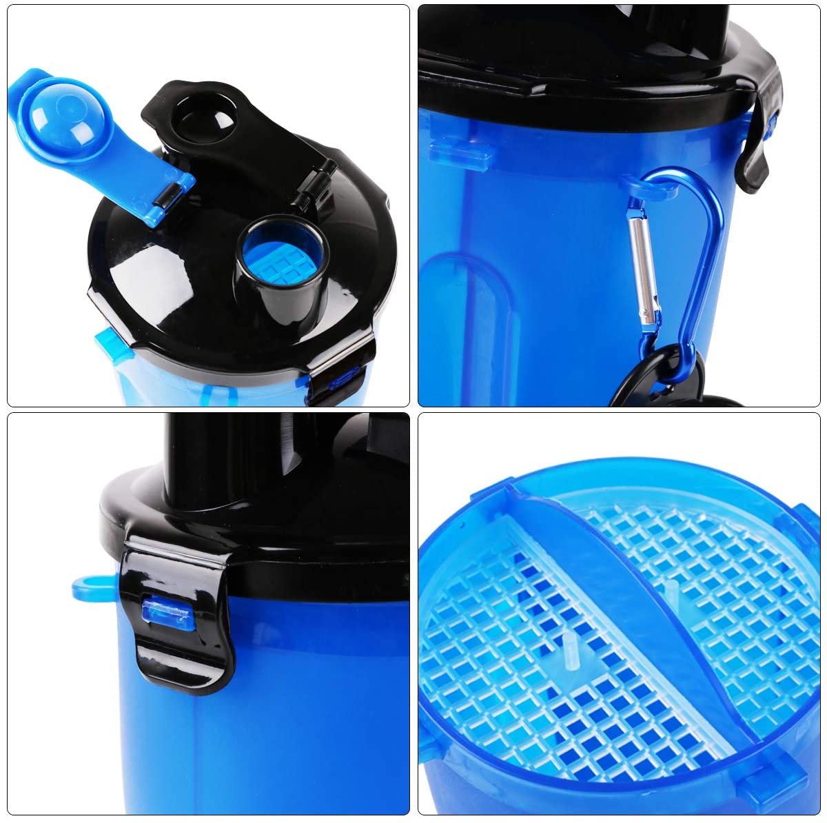  RCruning-EU Botella de Agua para Perros Portatil Envase de Comida para Perros Un Conjunto de 2 Plegable Tazones para Perros Gatos Mascotas Adecuado para al Aire Libre, Caminar, Viajar 