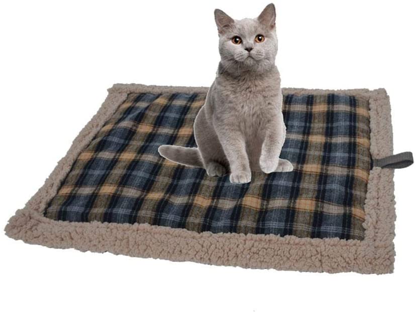  Ritapreaty Almohadilla térmica para Mascotas, Cama para Gatos autocalentable Súper Suave Cómodo Cojín de Calentamiento Lavable para Gatos Gatitos Perros Cachorro (21,65 x 16,93 Pulgadas) 