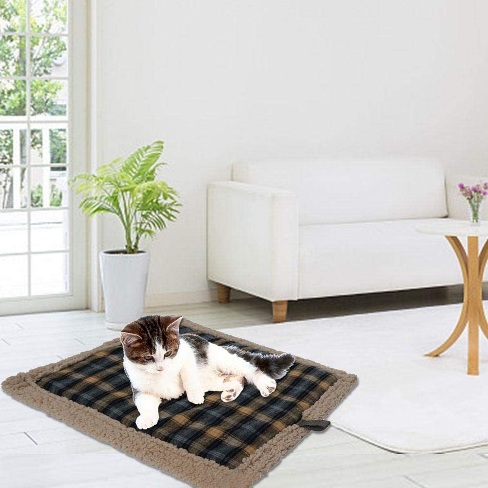  Ritapreaty Almohadilla térmica para Mascotas, Cama para Gatos autocalentable Súper Suave Cómodo Cojín de Calentamiento Lavable para Gatos Gatitos Perros Cachorro (21,65 x 16,93 Pulgadas) 