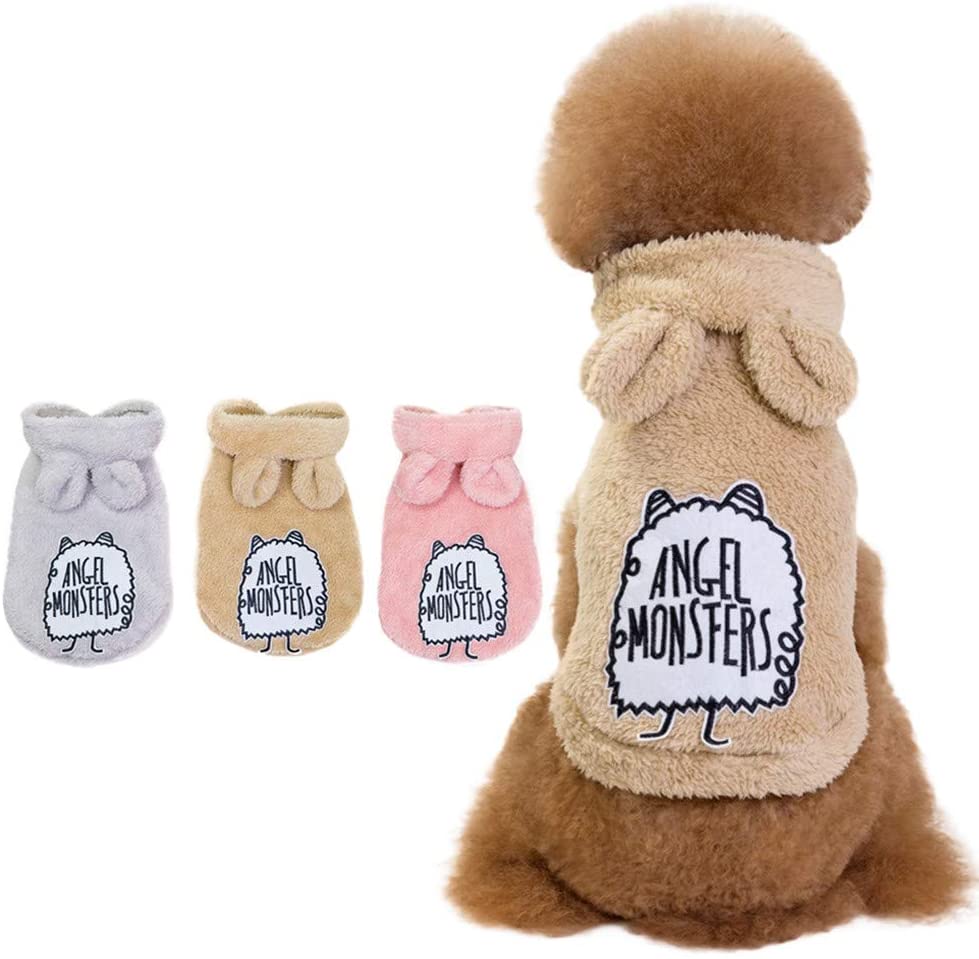  Ropa para Perros Gato de Felpa YEZIA Cachorro Chihuahua Ropa Abrigo De Invierno Mono Disfraz de Perro Pijamas con Capucha para Perros Pequeños Medianos Gatos Ropa Mascotas 